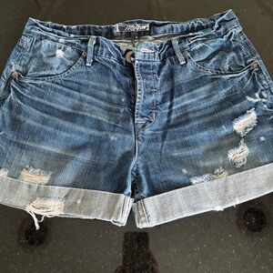 Hudson Jeans Blue Distressed Jean Shorts